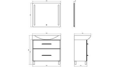 Тумба под раковину АСБ-мебель Андрия 85 9770 Дуб