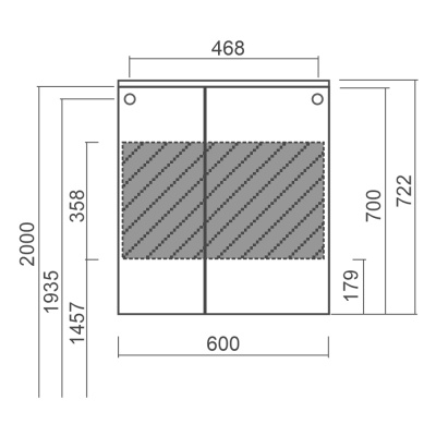 Зеркальный шкаф Diborg Katarine 60 77.4103 с подсветкой