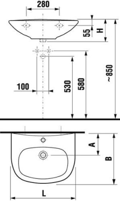 Раковина Jika Zeta 1039.2 600 мм.