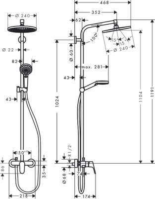 Душевая система Hansgrohe Crometta S 27269000 Хром