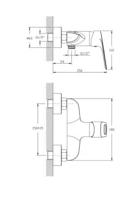 Смеситель для душа Rush Edge ED7735-63 Хром