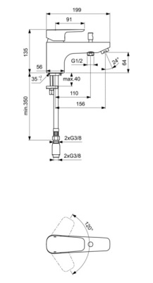 Смеситель для ванны Ideal Standard Ceraplan III B0769AA Хром
