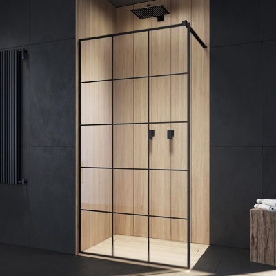 Душевая перегородка Radaway Modo New II Factory Walk-in 95 профиль Черный стекло прозрачное