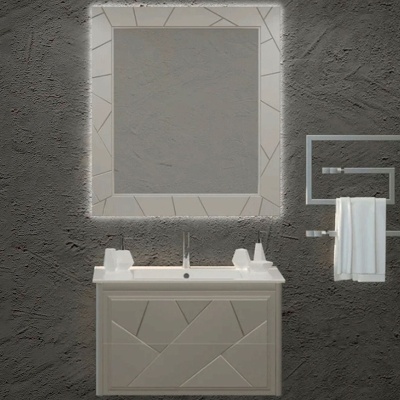 Комплект мебели для ванной Opadiris Луиджи 70 подвесной Серый матовый