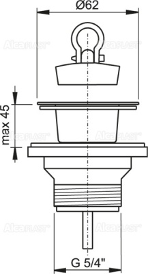 Донный клапан Alcaplast A32 Белый