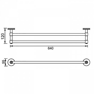 Держатель для полотенец Aquanet 6324D двойной Хром