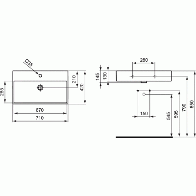 Раковина Ideal Standard Strada 71 K078201 Белая