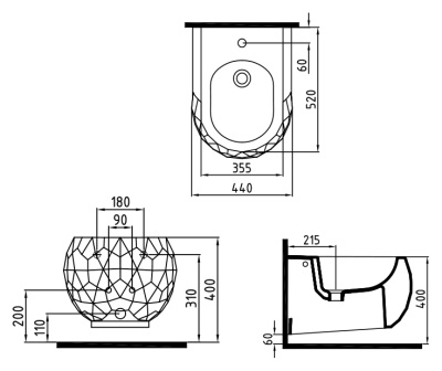 Биде Bien Pent PNBA05201VD1W3000 подвесное Белое