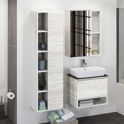 Тумба с раковиной Comforty Прага 60 4147131 подвесная Дуб белый