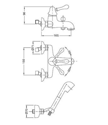 Смеситель для ванны Bugnatese Lem 1902 CR (хром)