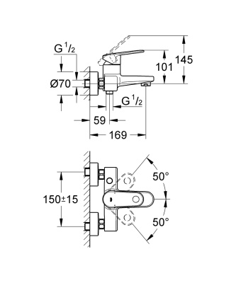 Смеситель для ванны Grohe Europlus 33553002 Хром