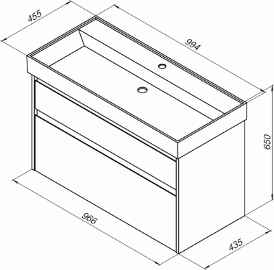 Тумба под раковину Aquanet Nova Lite 100 242582 подвесная Дуб рошелье
