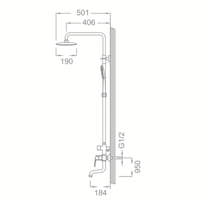 Душевая стойка Schein Pillar 493HS/Z8005055PT Хром