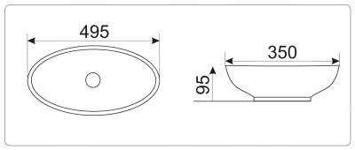 Раковина-чаша CeramaLux 49 9022 Белая