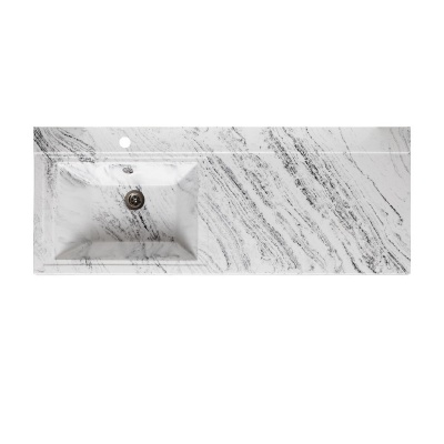 Тумба с раковиной Runo Орион 60 правая Белый мрамор