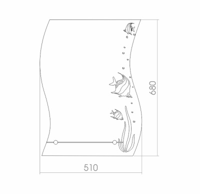 Зеркало Mixline Шарм Немо 51 525462 с полкой с пескоструйным рисунком