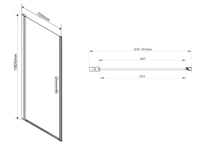 Душевая дверь Vincea Orta VPP-1O700CH-R 70x190 профиль Хром стекло шиншилла