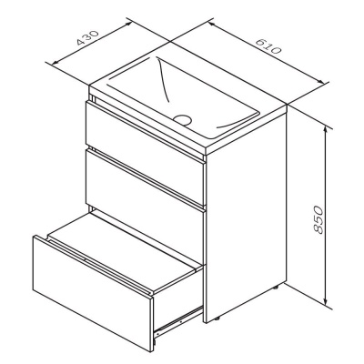 Тумба под раковину AM.PM Gem S 60 M91FSX0602GM Графит матовый