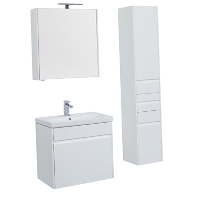 Тумба под раковину Aquanet Палермо 70 203938 подвесная Белый глянец