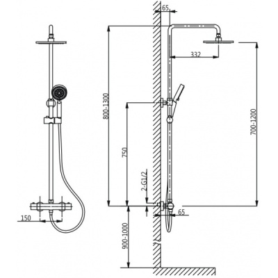 Душевая система Timo Termo SX-1050 Color Хром