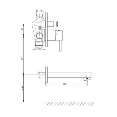 Смеситель для ванны GPD Quadro MAB90 Хром