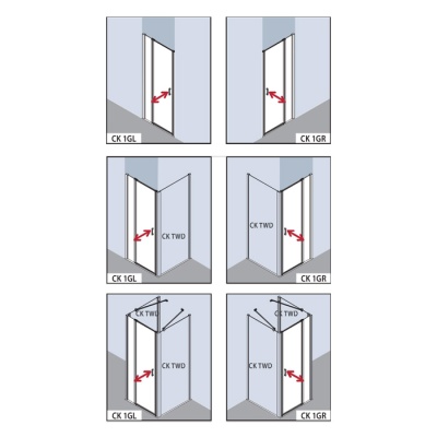 Душевая дверь Kermi Cada XS CK 1GL 09020 VPK Хром/стекло прозрачное L