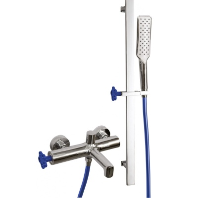 Смеситель для ванны Artik Soho 4027 Хром Синий Красный