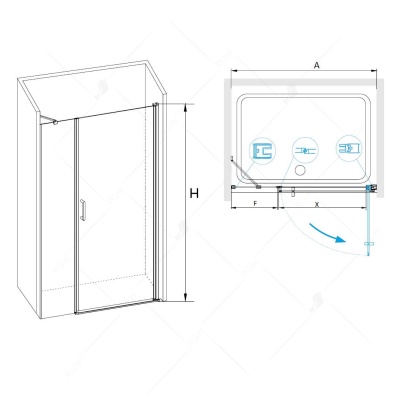 Душевая дверь в нишу RGW Leipzig LE-08 130 профиль Хром стекло прозрачное