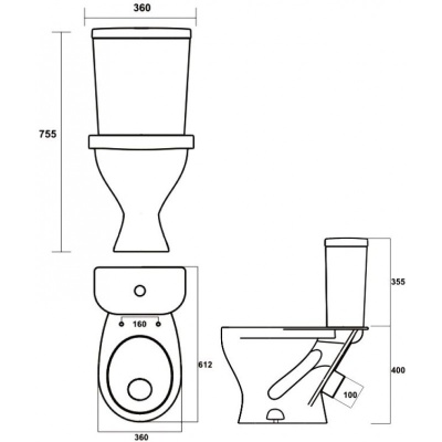 Унитаз-компакт Sanita Формат люкс FRTSACC01020713 с бачком и сиденьем