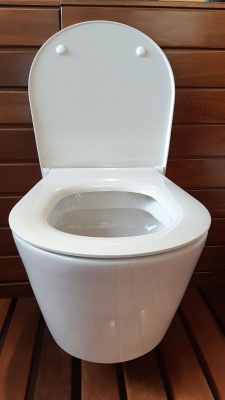 Унитаз Sanitana Glam S10200882100000+S80200281600000 подвесной с сиденьем Микролифт