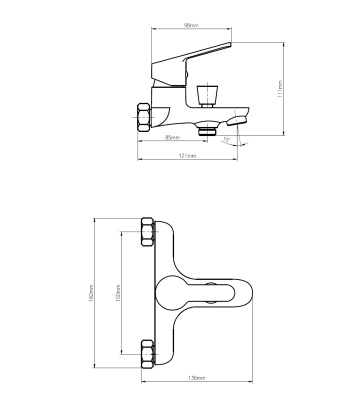 Смеситель для ванны Dorff Norma D1010000 Хром