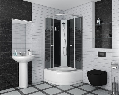 Душевая кабина Niagara Eco NG-7508-08 90х90 стекло матовое задняя стенка Черная Душевая кабина Niagara Eco NG-7508-08 90х90 стекло матовое задняя стенка Черная