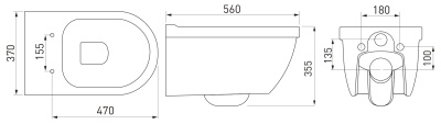Унитаз Berges Wasserhaus Key Rimless 082120 подвесной с сиденьем Микролифт