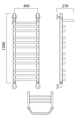 Водяной полотенцесушитель Aquanerzh 04-01A12040 Хром