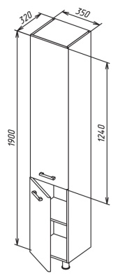 Шкаф пенал AM.PM Like S 35 R Белый
