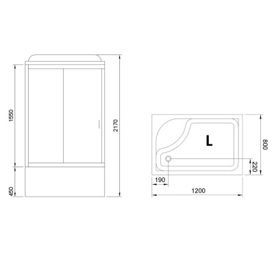 Душевая кабина Royal Bath BP 120х80 RB8120BP3-WT-CH-L с гидромассажем профиль Хром задняя стенка Белая Душевая кабина Royal Bath BP 120х80 RB8120BP3-WT-CH-L с гидромассажем профиль Хром задняя стенка Белая