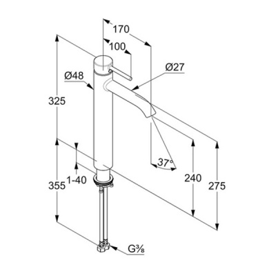 Смеситель для раковины Kludi Bozz 382860576 Хром