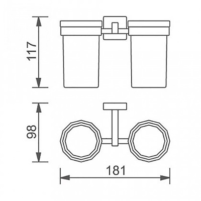 Стакан для зубных щеток Aquanet 4784D Хром Стакан для зубных щеток Aquanet 4784D Хром