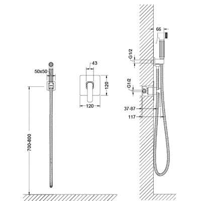 Гигиенический душ со смесителем Timo Torne 4389/02SM Антик