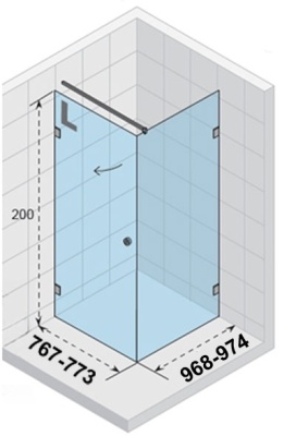 Душевой уголок Riho Artic A201 80x100 L Хром
