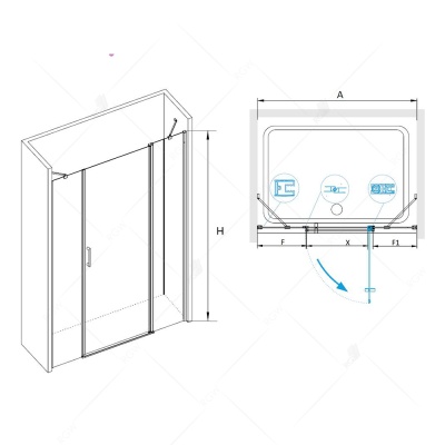 Душевая дверь в нишу RGW Leipzig LE-09 170 профиль Хром стекло прозрачное