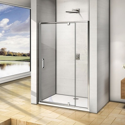 Душевая дверь в нишу Good Door Orion WTW-PD-130 130 профиль Хром стекло прозрачное