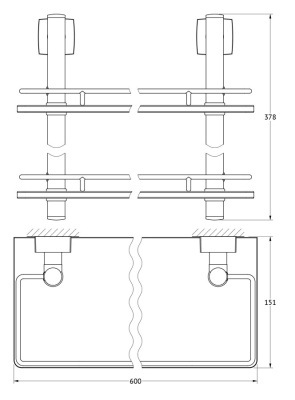 Стеклянная полка FBS Esperado 065 Хром