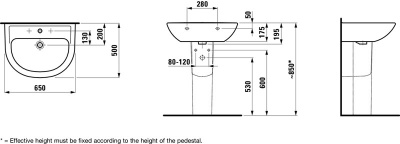 Раковина Laufen Pro B 65 8.1095.3 Белая