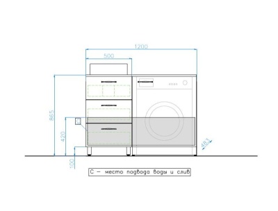 Тумба под раковину Style Line Берн Plus 120 ЛС-000010046 Белая