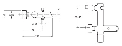 Смеситель для ванны Jacob Delafon Toobi E8963-CP Хром