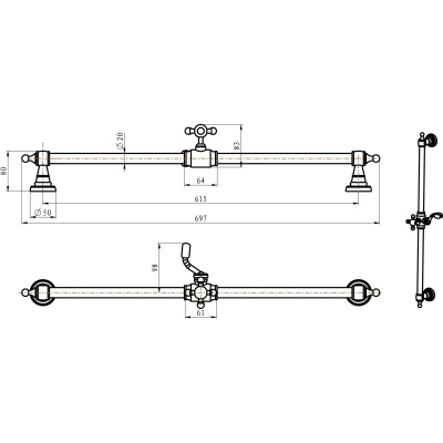 Душевая штанга Boheme Brillante 418 Хром