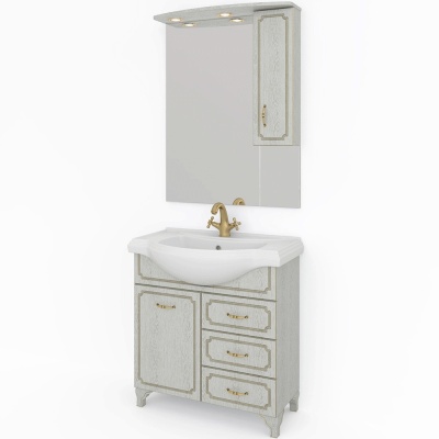 Тумба под раковину Какса-А Патина Классик 80 004492 Бежевая с золотом