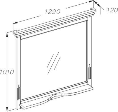 Зеркало Opadiris Риспекто 120 Z0000012656 Белое матовое
