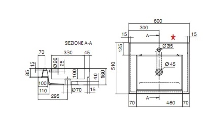 Раковина Scarabeo Square 8007A Белая